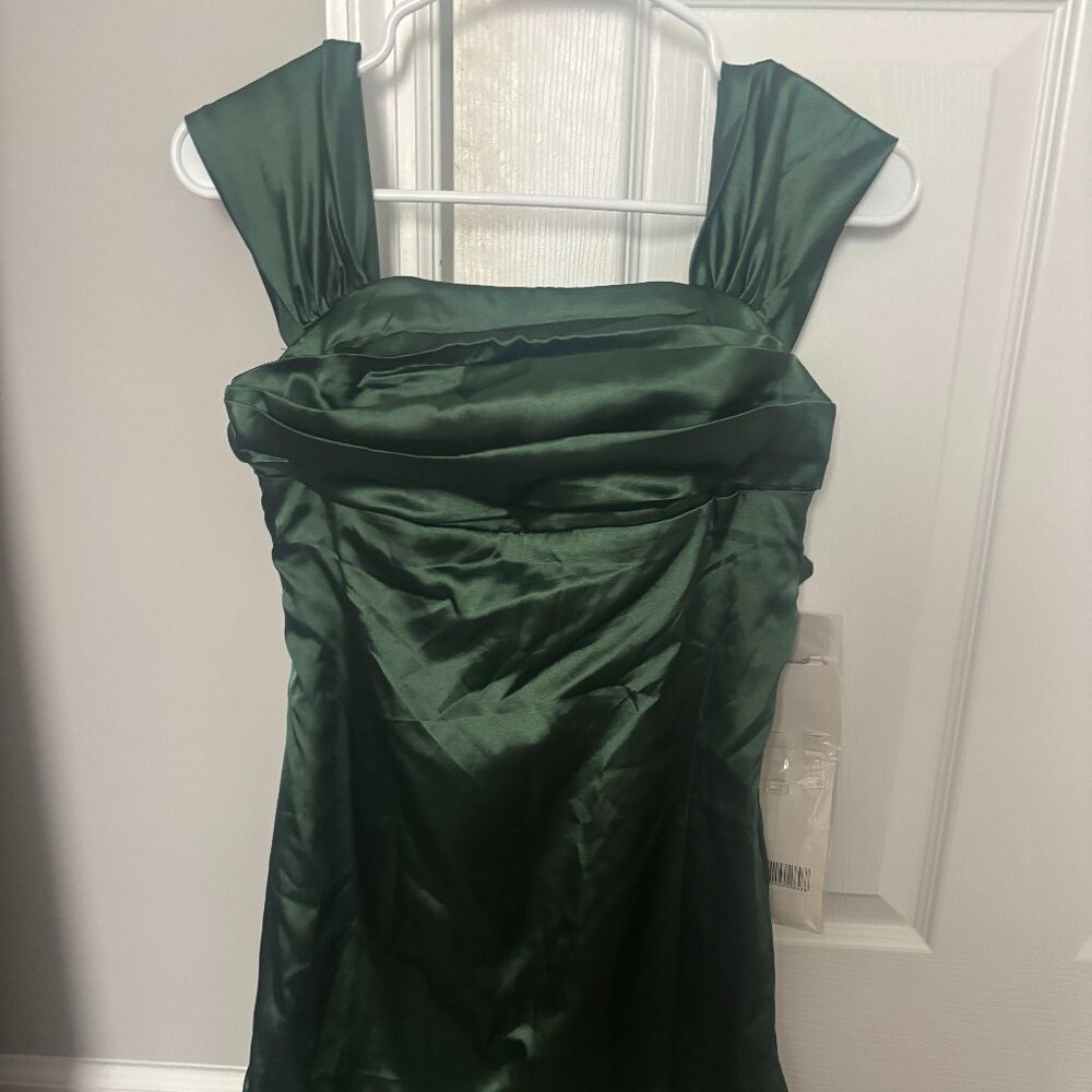 Green Mini Silk Dress